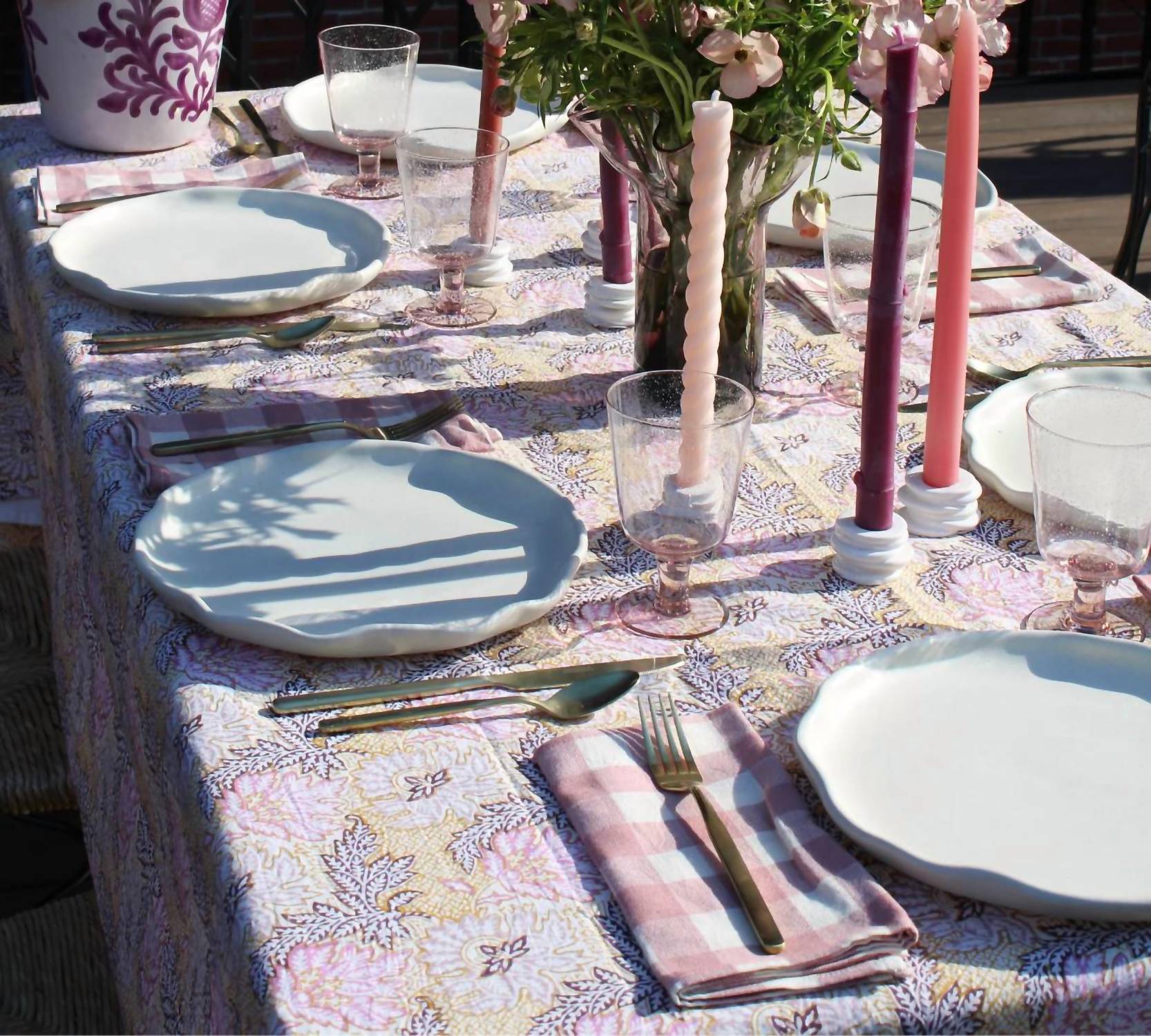 Heather Taylor Home - Rosa Gingham Napkins Set