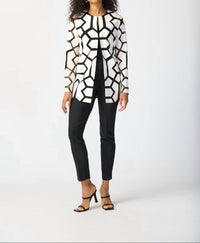 Joseph Ribkoff - Geometric Pattern Hip Length Coat