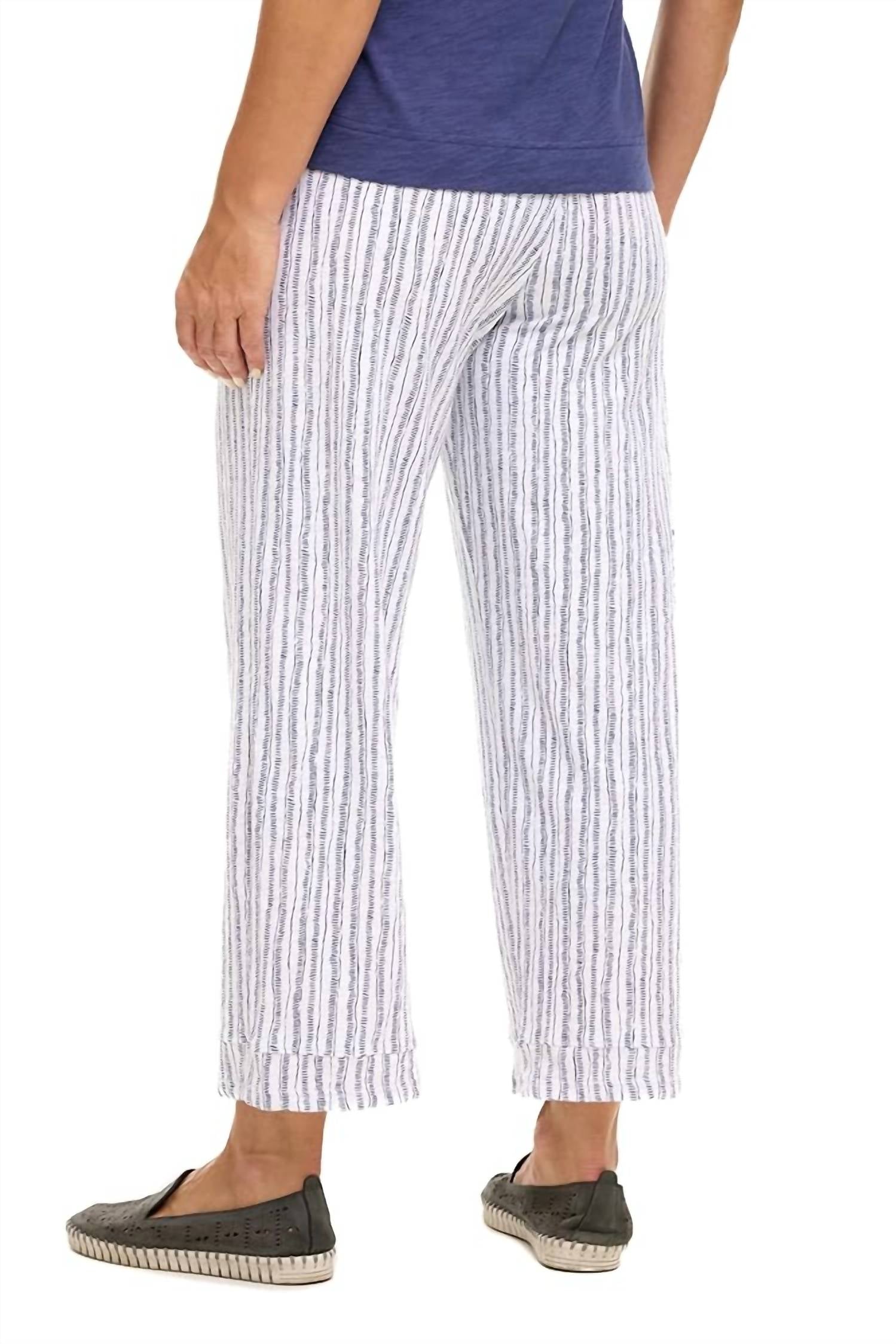 Escape By Habitat - Bali Stripe Cotton Flood Pants