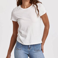 DEAR JOHN DENIM Decker Jersey Short Sleeve Tee in white - women's t-shirt