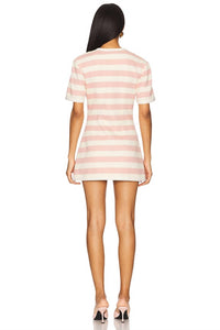 Maude - Striped Button Down Short Sleeve A-line Mini Dress