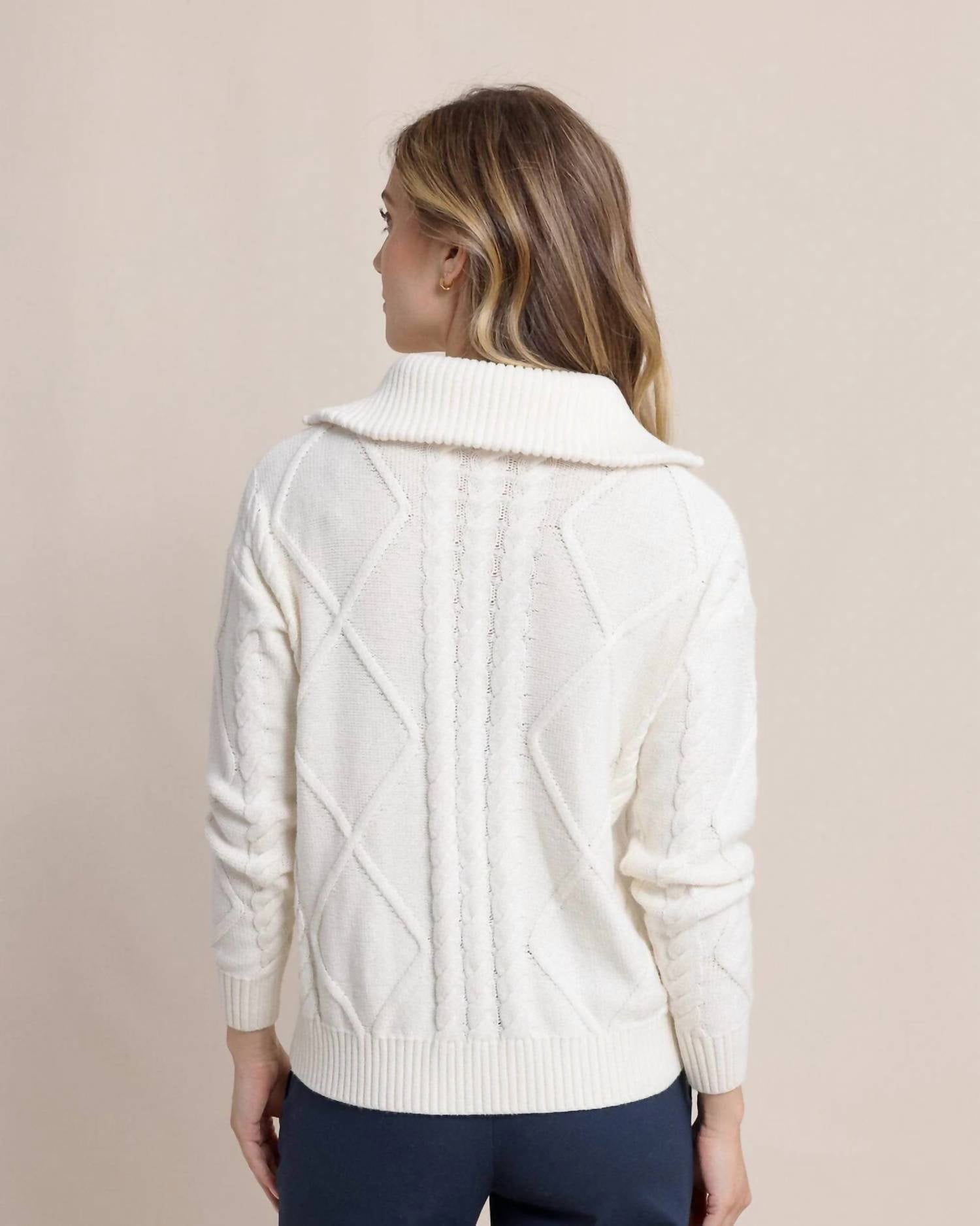 Southern Tide - Marta Cable Knit Quarter Zip Sweater