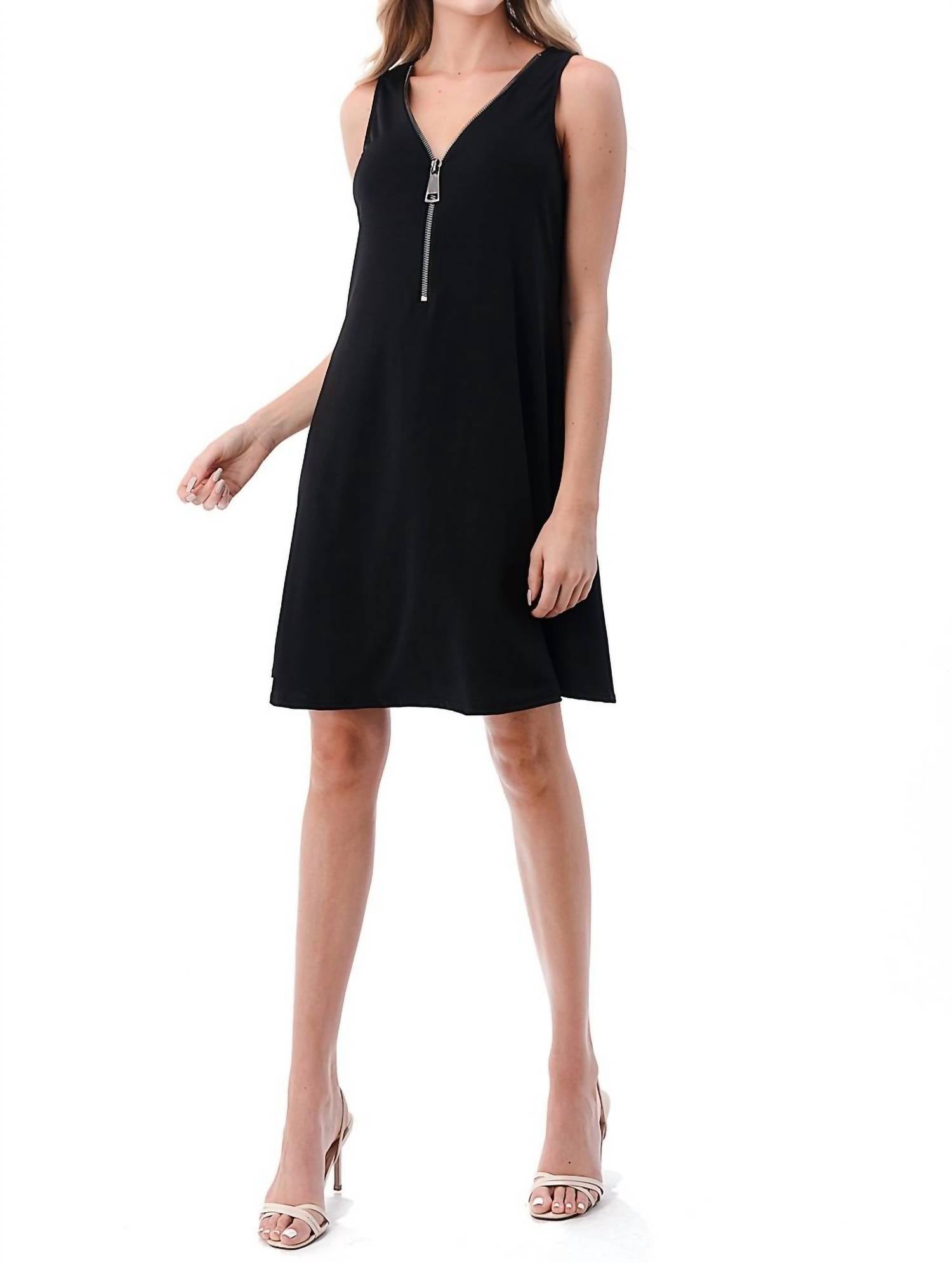 Ariella - Big Zipper Mini Dress