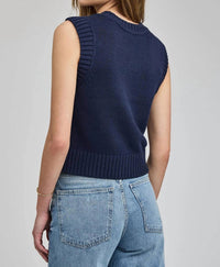 Gentle Fawn Pippa Knit Vest in navy - women's sweater - detail view