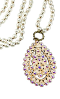 Pink Panache - Women's Santa Fe Teardrop Pearl Necklace