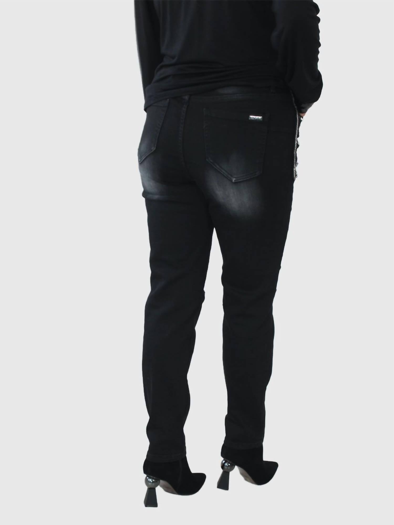 Frank Lyman - Diamante Woven Denim Pant
