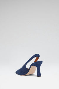 MARYAM AMALKI Women's Cassidy Squared Toe Slingback Pumps in denim - women's heels - alternate view