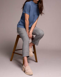 Tribal - Cotton Mock Neck Cap Short Sleeve Top