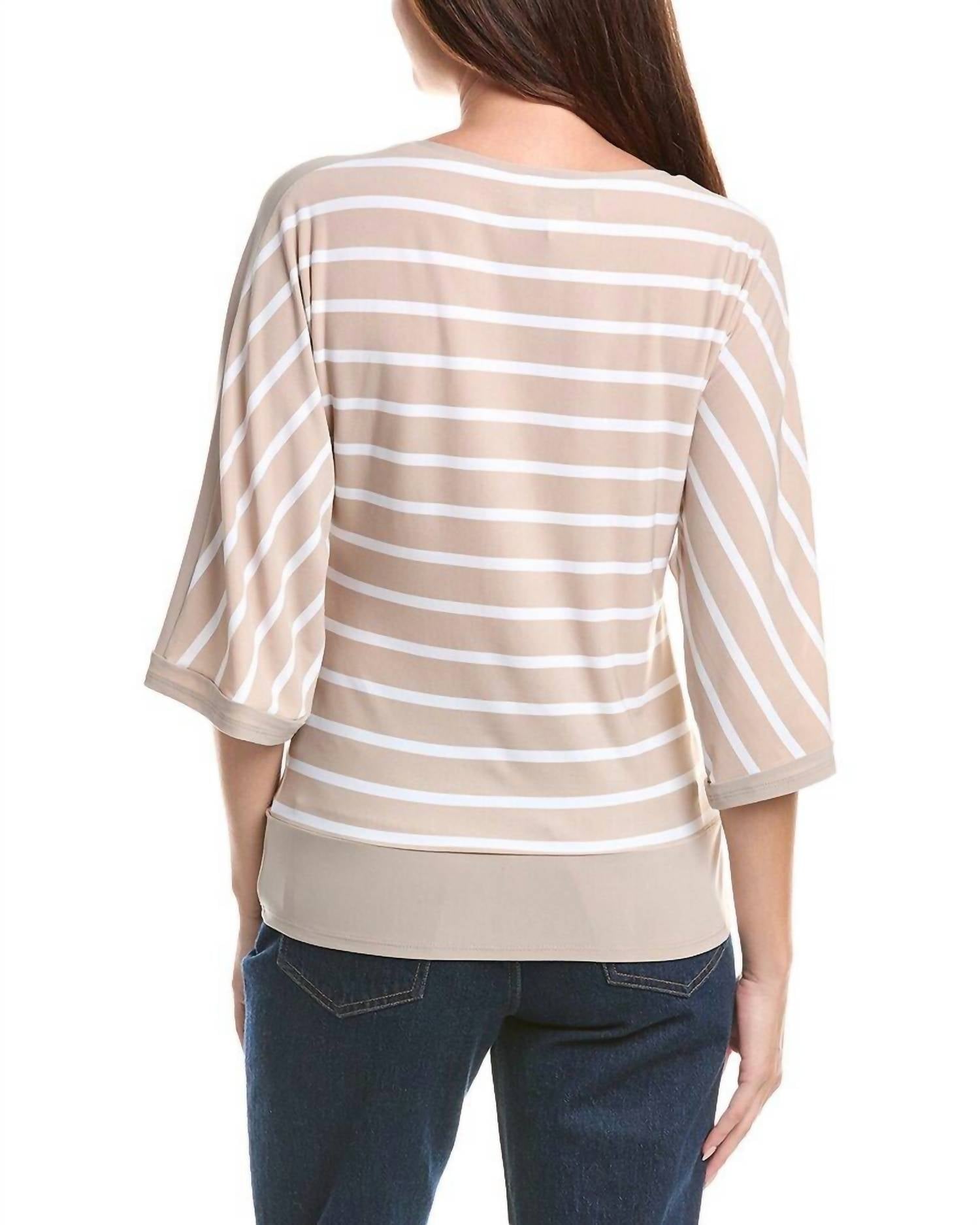 Joseph Ribkoff - Silky Knit Stripe Print Fitted Top