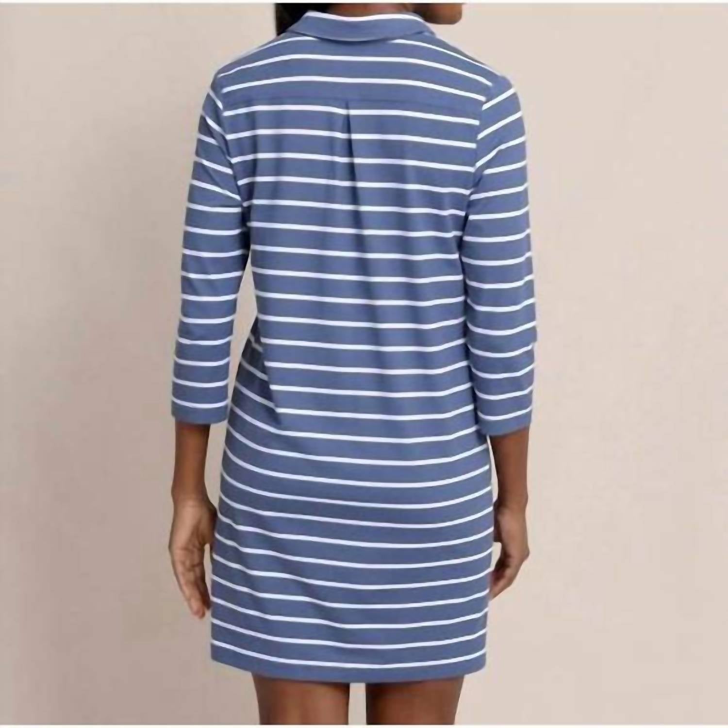 SOUTHERN TIDE Ginny Stripe Performance Dress in light indigo - women's dress - alternate view