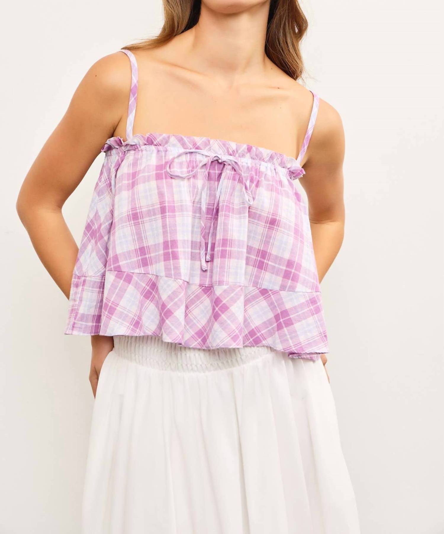 Mustard Seed - Letti Ruffle Edge Tie Front Cami Top