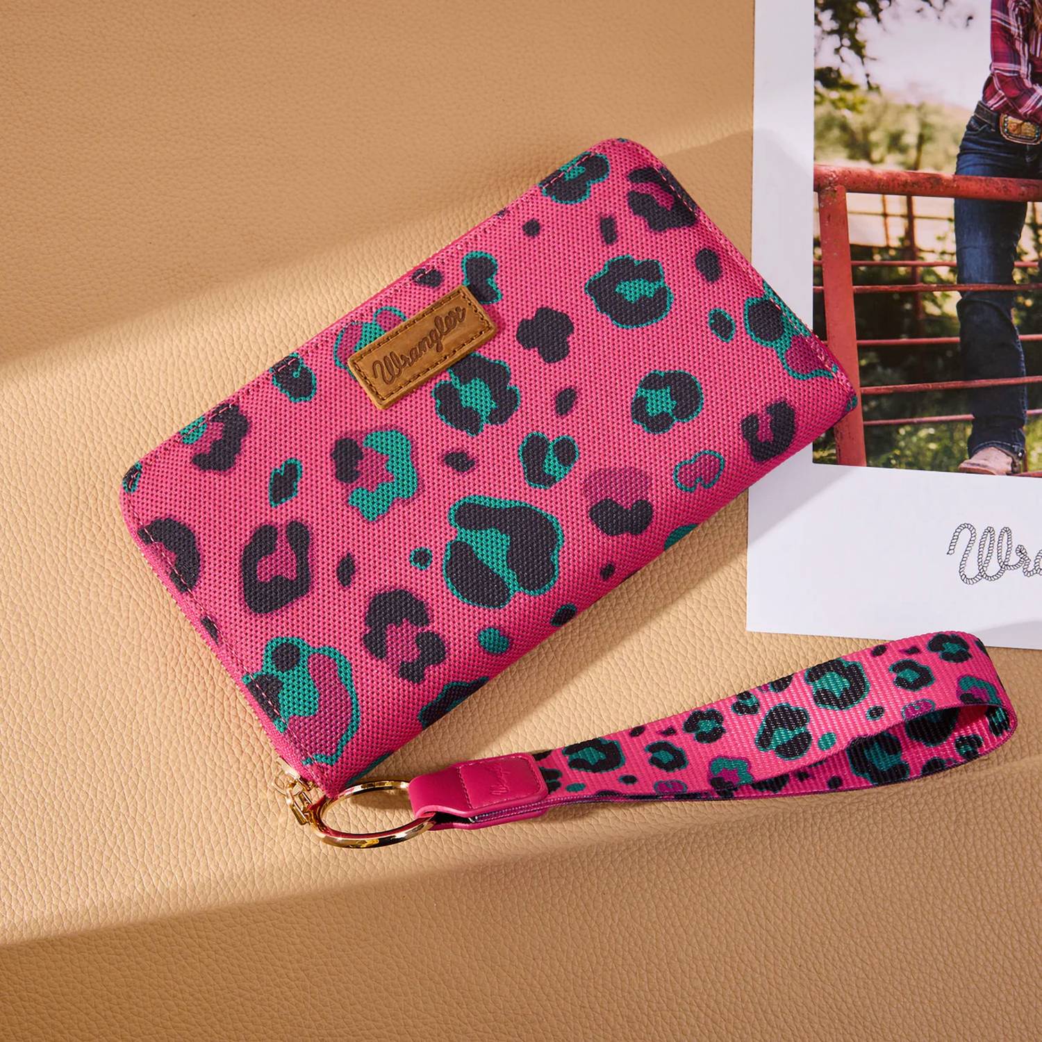 Wrangler - Leopard Print Wallet Wristlet