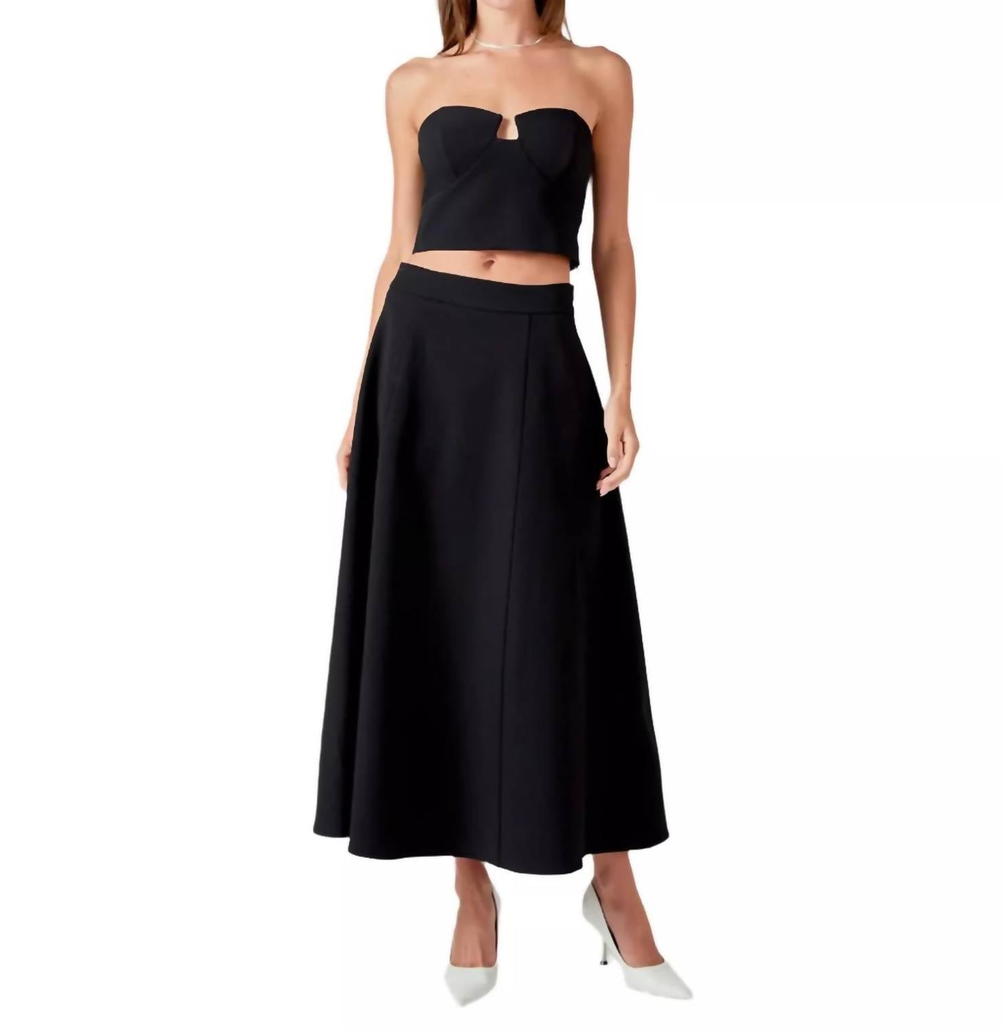 Endless Rose - Strapless Top And Skirt Set