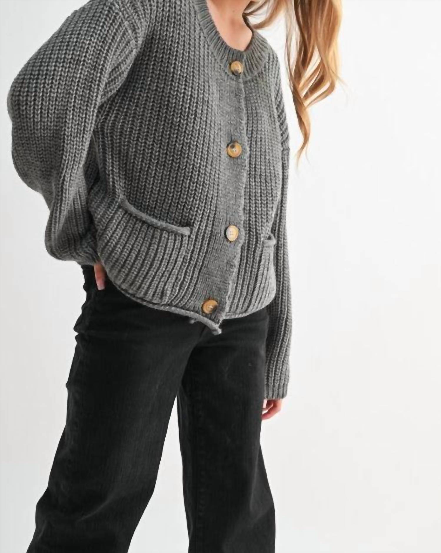 Fun 2 Fun - Chunky Knit Sweater Cardigan