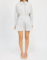 En Saison - Kindra Long Sleeve Mini Shirtdress