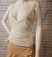 LNA Margoux Tank in white - women's tank top - detail view