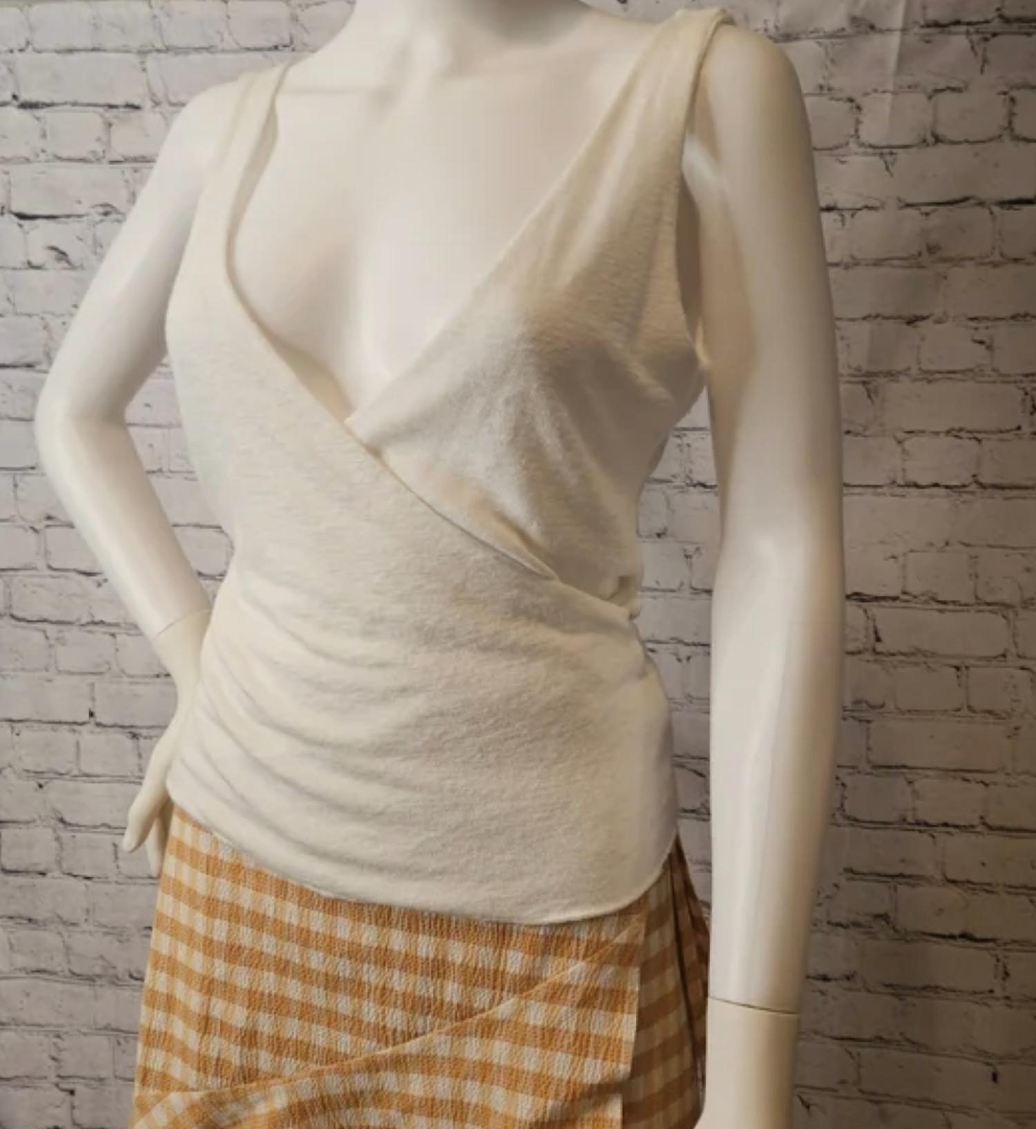 LNA Margoux Tank in white - women's tank top - detail view