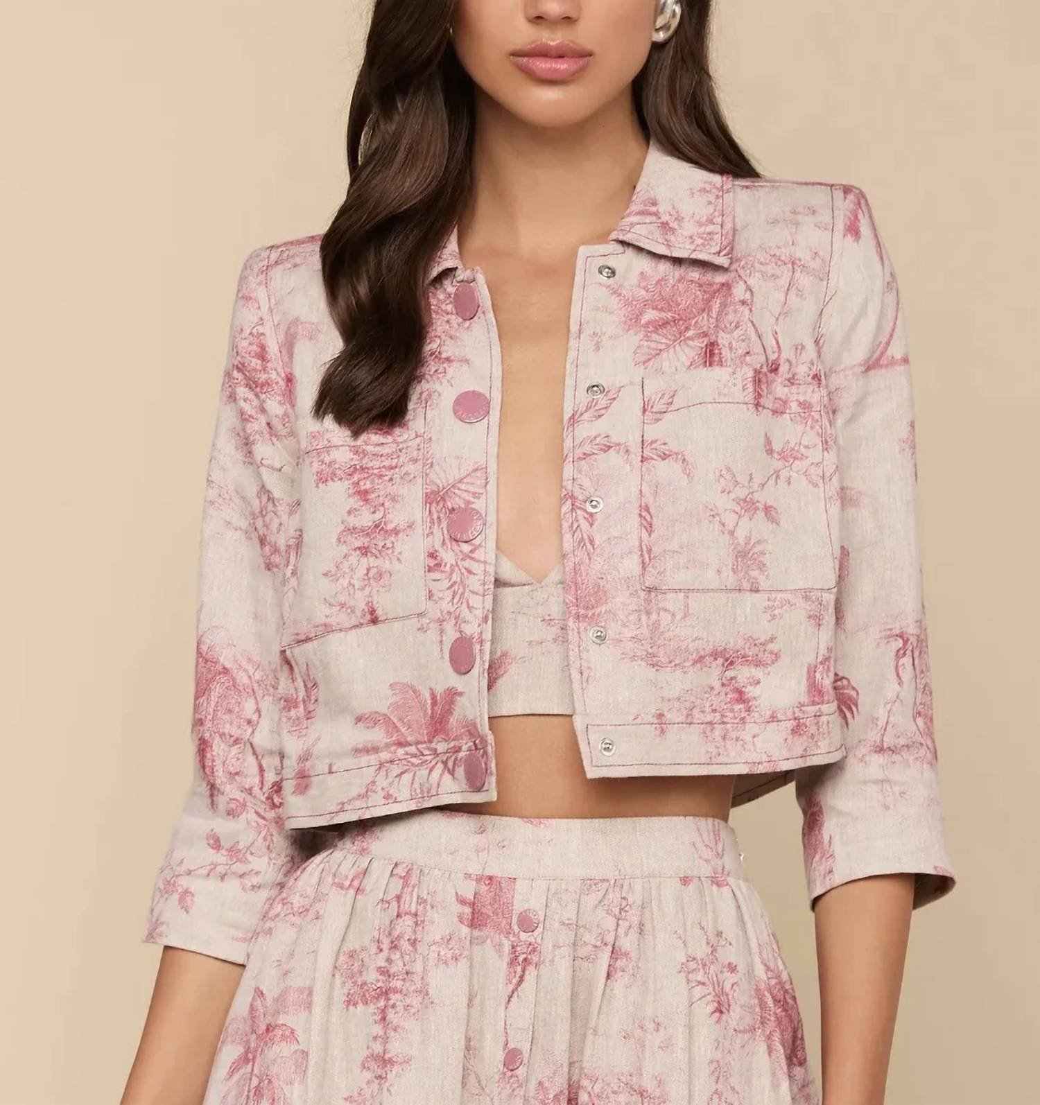 L'Agence - Eda Cropped Linen Jacket