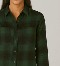 Beachlunchlounge Elly Long Sleeve Top in deep evergreen - women's shirt - alternate view