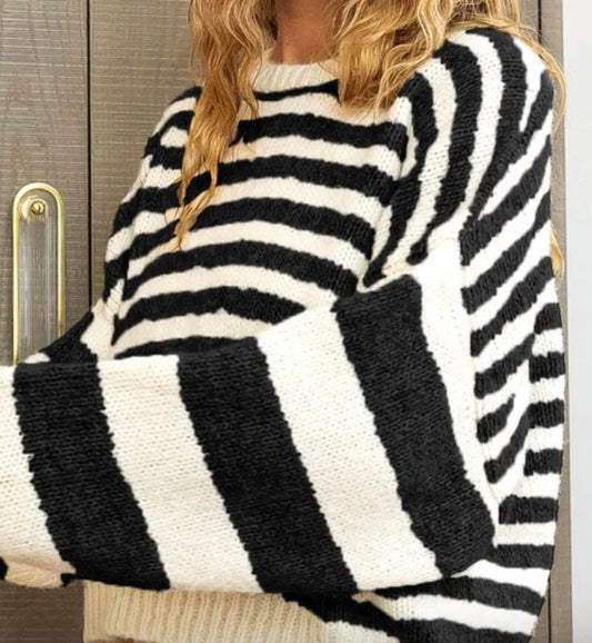 Bibi - Mixed Stripe Comfy Sweater