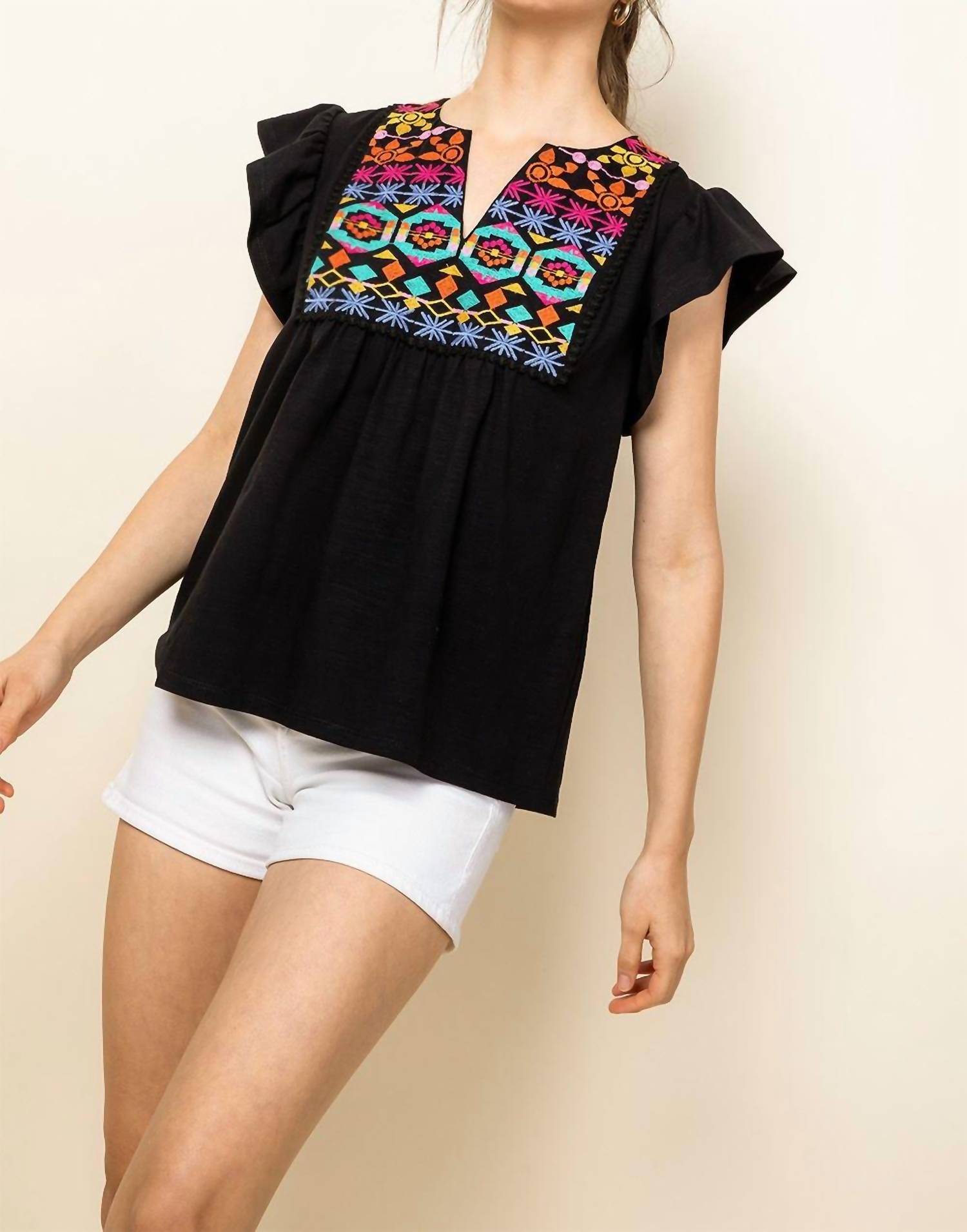 Thml - Rising Sun Embroidered Top