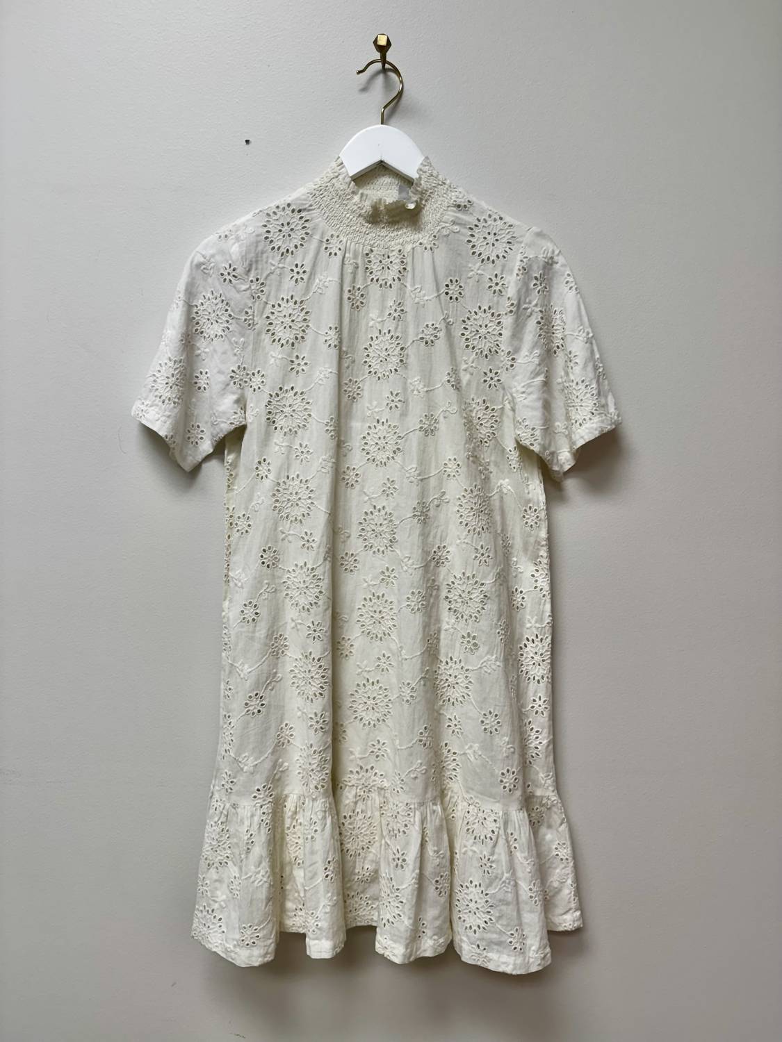 Zero Degree Celsius - Ivory Combo Cotton Eyelit Dress