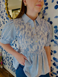 Jodifl - Striped Smocked Top