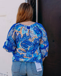 Jade - Contrast Trim Peasant Top