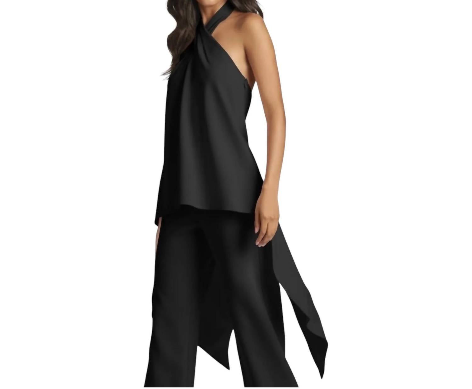Sachin & Babi - Sabrina Halter Neck Top Draped Sleeveless Blouse
