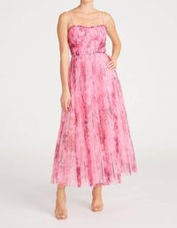 Monique Lhuillier Floral Tulle Dress in pink - women's dress