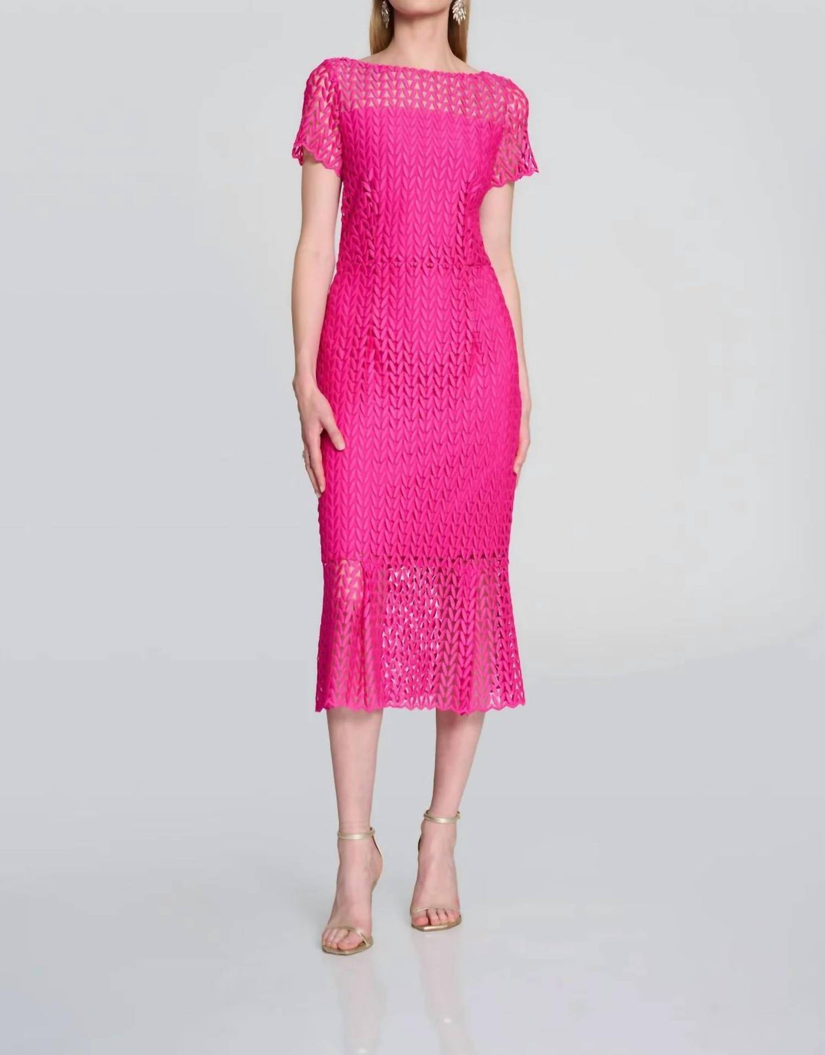 Joseph Ribkoff - Guipure Lace Flounce Dress