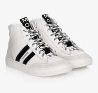 Moncler Girl's Enfant Logo Tape Hi-top Sneakers in white - kids' sneaker