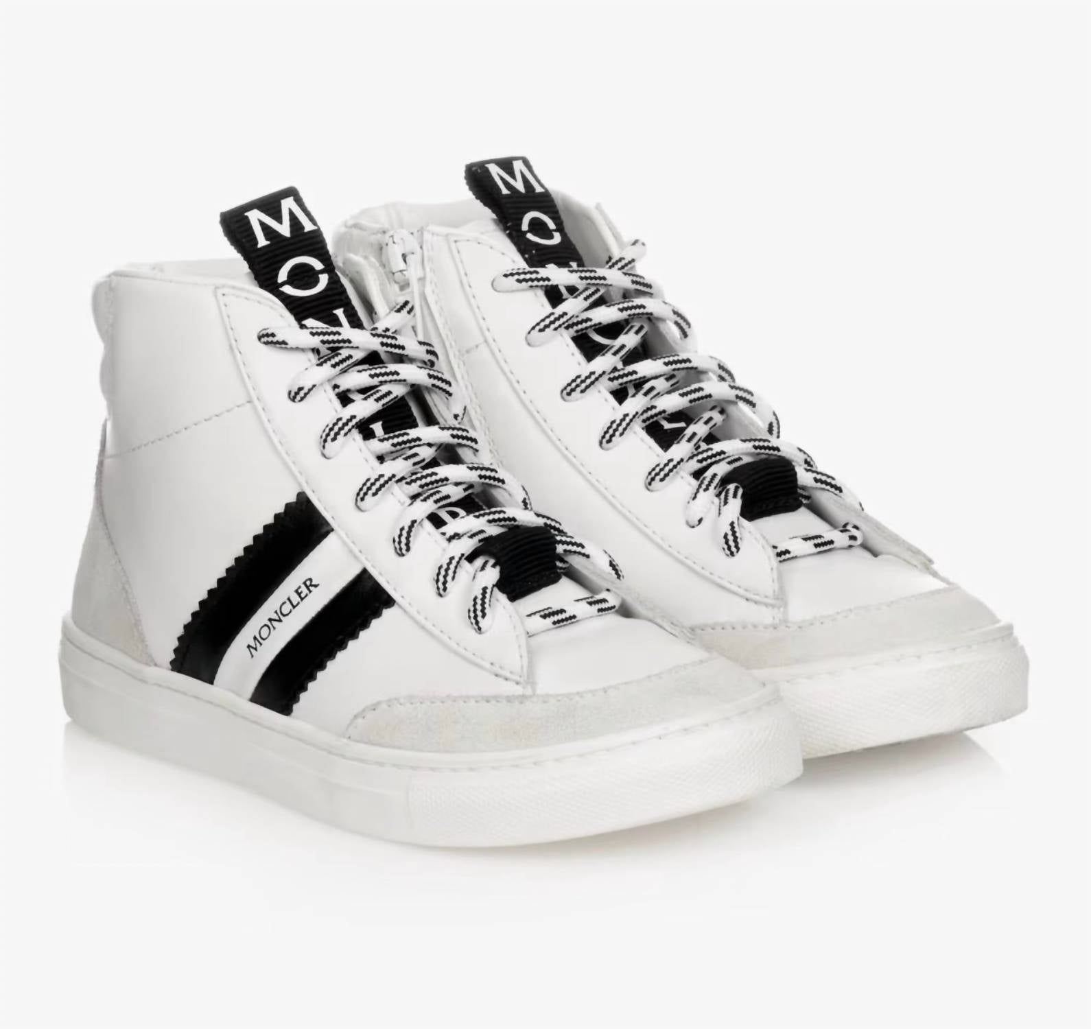 Moncler Girl's Enfant Logo Tape Hi-top Sneakers in white - kids' sneaker