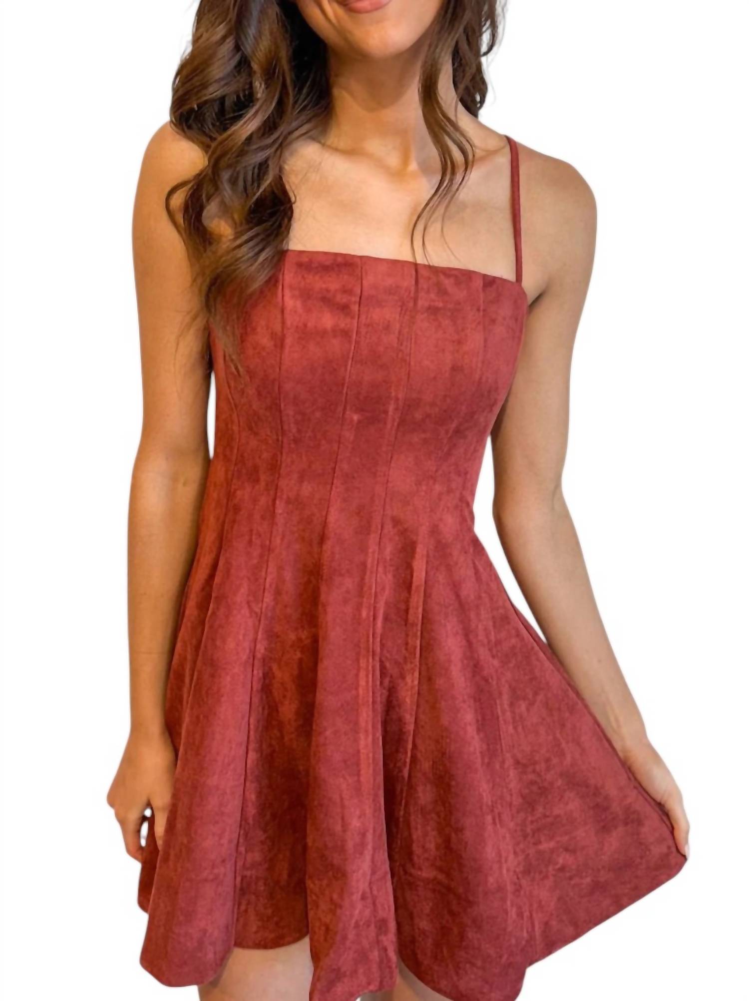 Olivaceous - Litzy Suede Dress