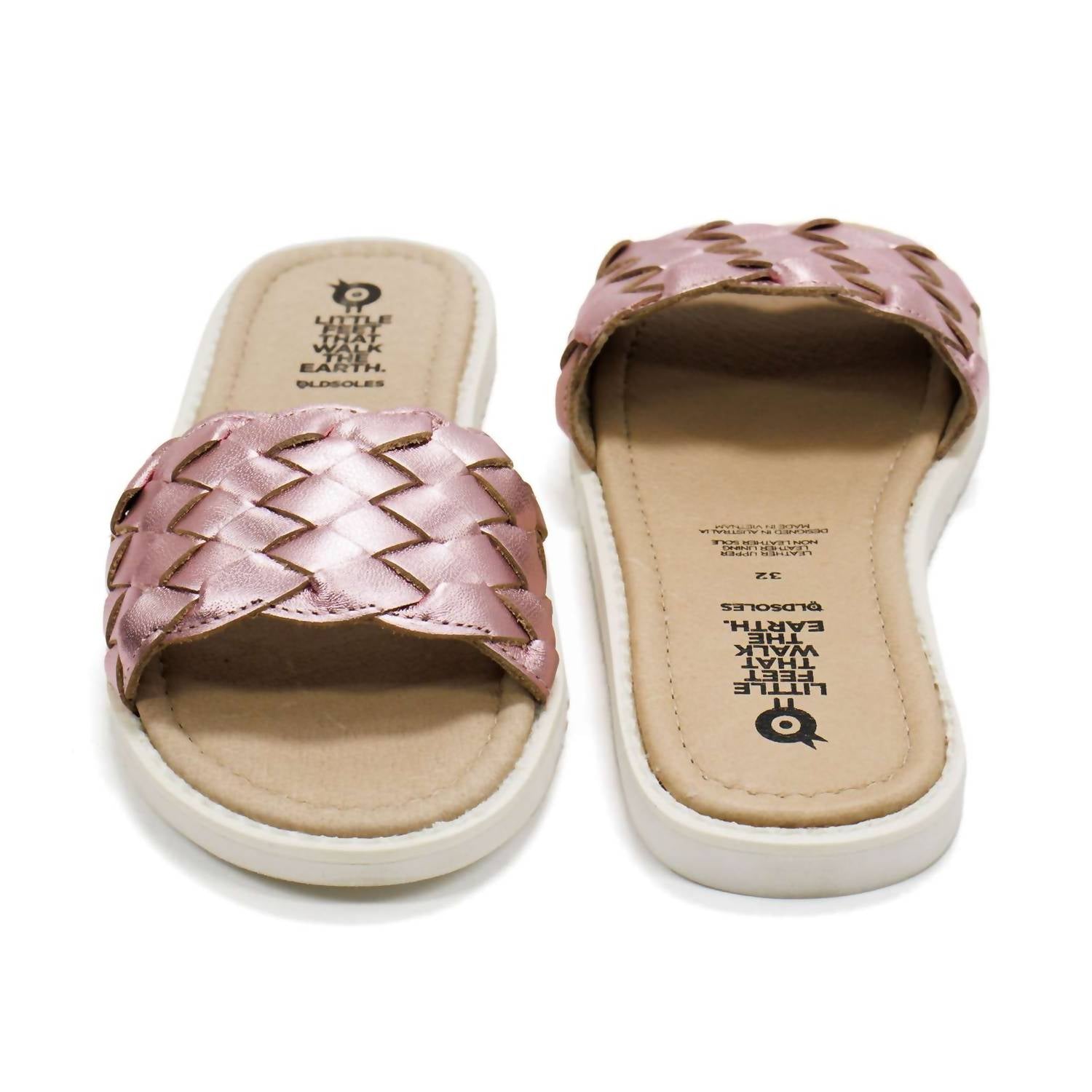 Oldsoles - Girl's Puff Leather Slides