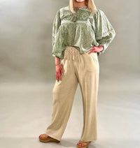 Scandal Italy - Linen Shimmer Straight Leg Pants