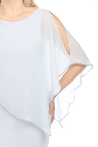 Joseph Ribkoff - Rhinestone Chiffon Overlay Sheath Dress