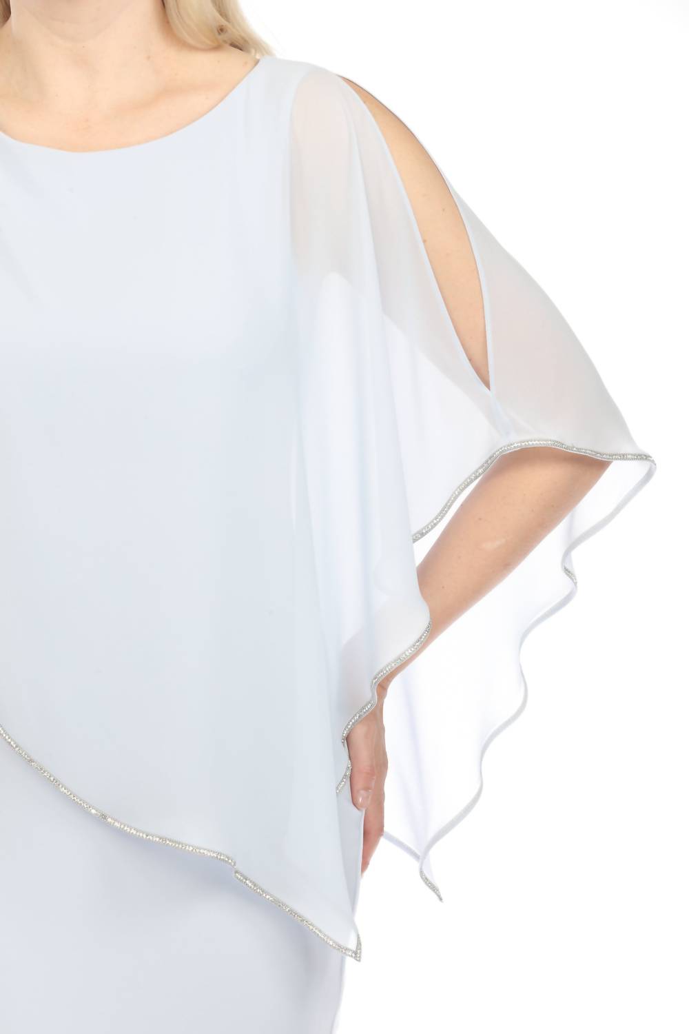 Joseph Ribkoff - Rhinestone Chiffon Overlay Sheath Dress