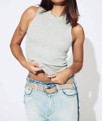 Lna - Ribbed Double Layer Tank Top