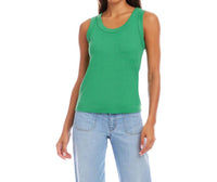Karen Kane Ribbed Scoop Neck Tank in kelly green - women's tank top