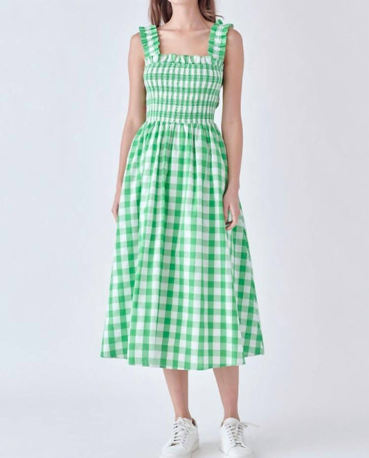 English Factory - Alice Check Print Midi Dress