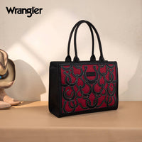 Wrangler Horseshoe Cutout Carry-All Large Tote Bag in black - women's bag