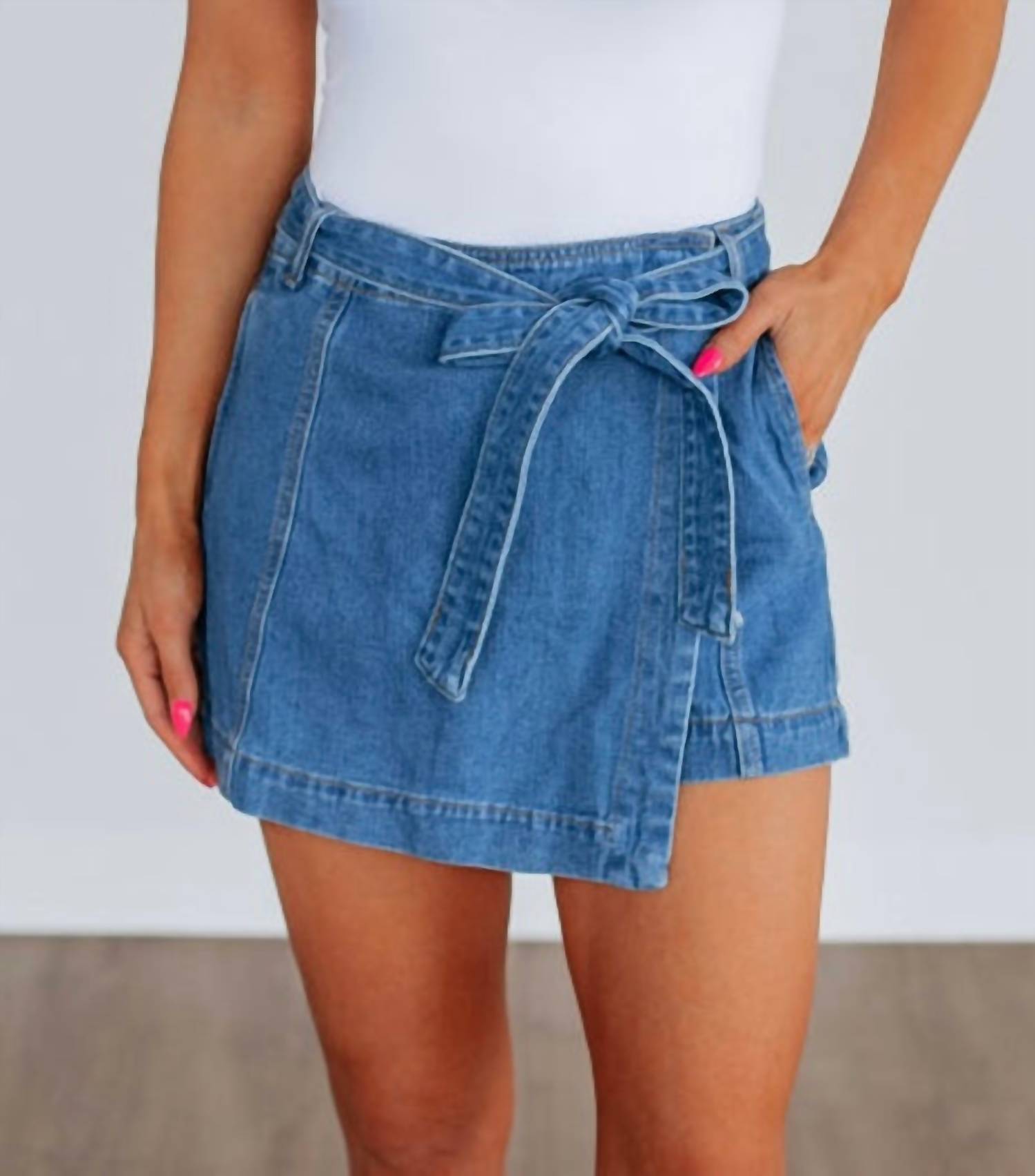 By Together - Denim Bow Skort