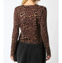 Olivaceous - Knit Buttoned Long Sleeve Top