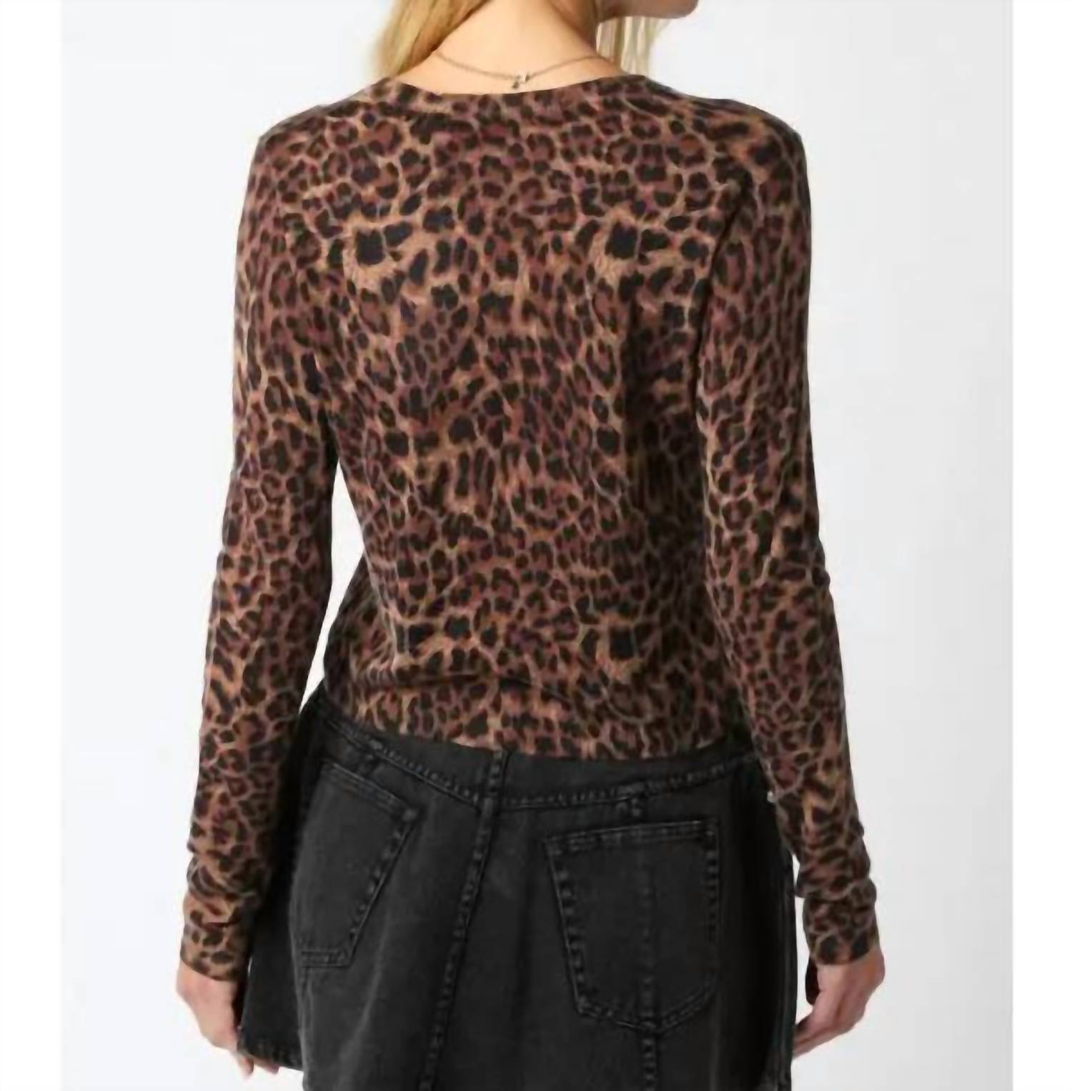 Olivaceous - Knit Buttoned Long Sleeve Top