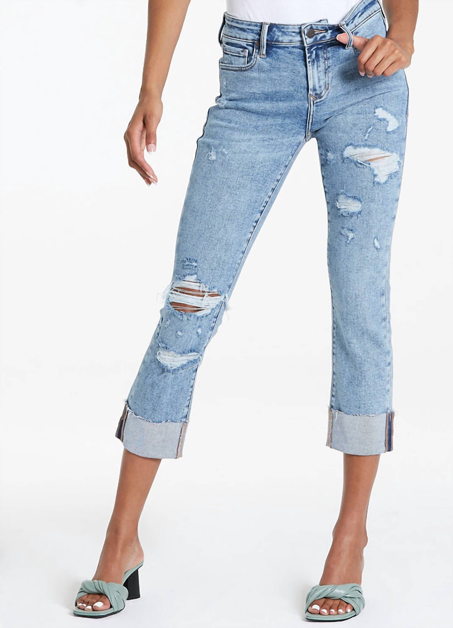 DEAR JOHN DENIM Blaire Cuffed Pant in glass beach - women's jeans