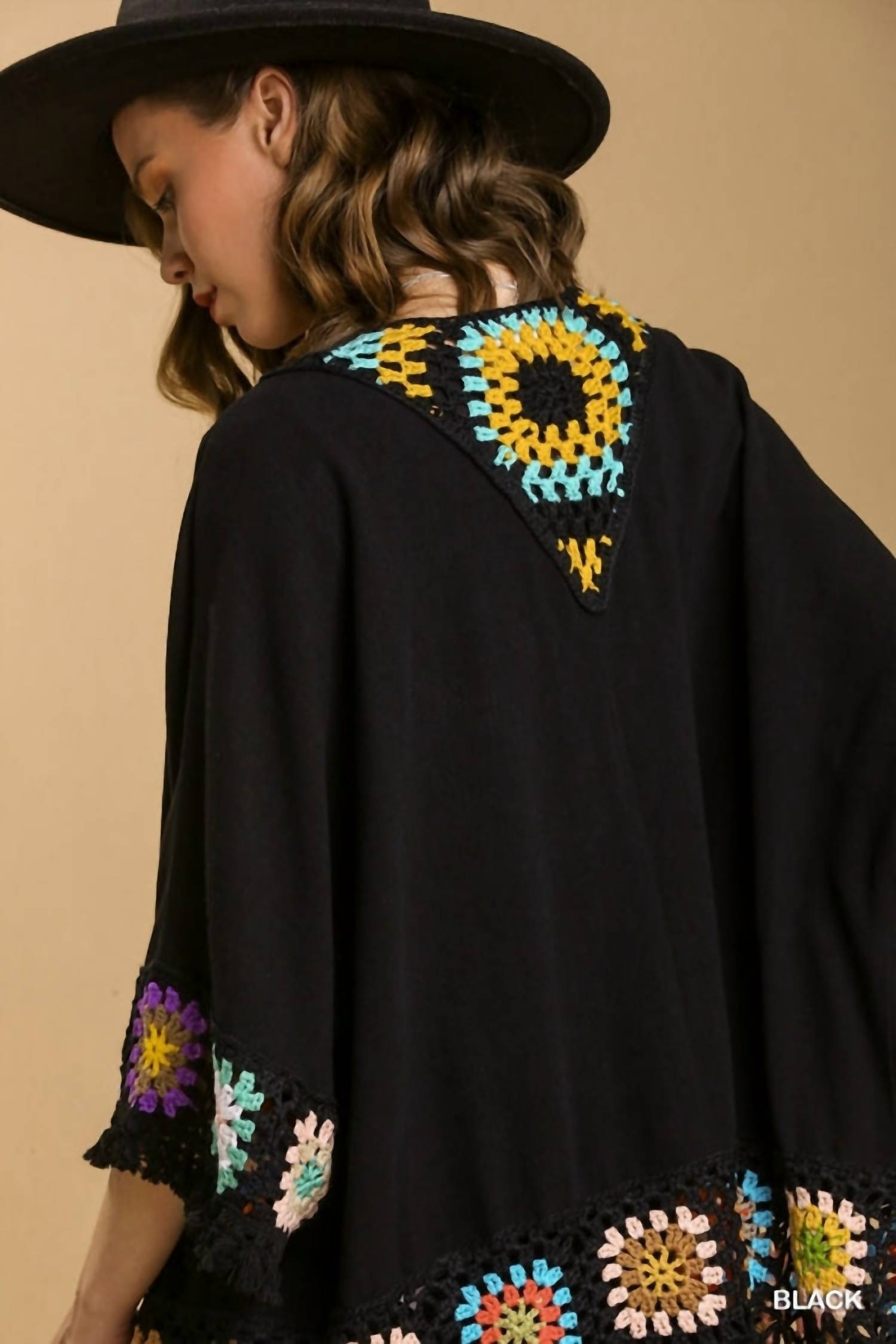 Umgee - Crochet Patchwork Squares Kimono