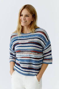 Oui - Yarn Mix Stripes Pullover