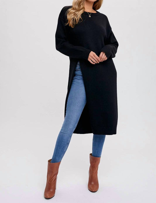 Bluivy - Sophia High Slit Longline Sweater