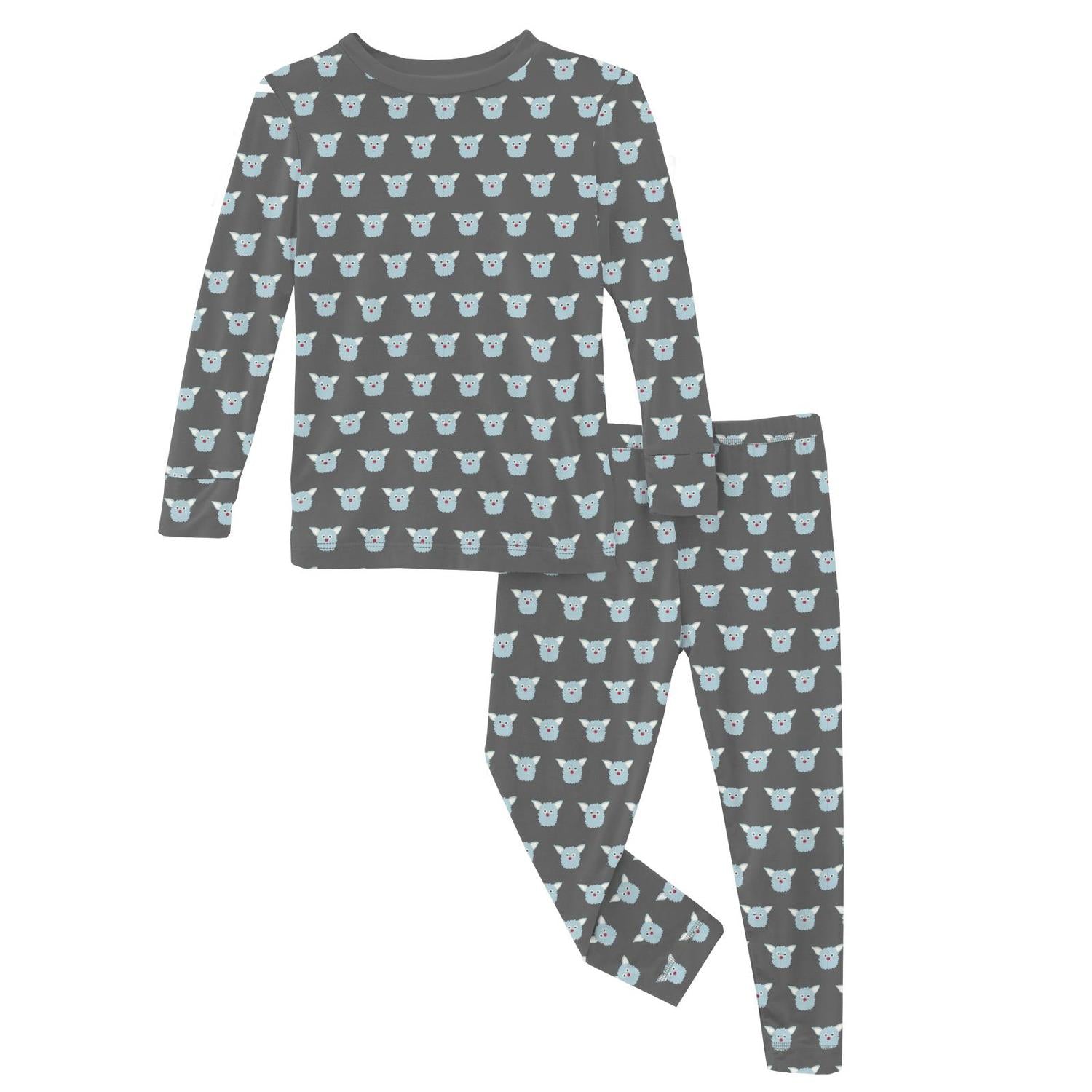 Kickee - Kids' Bamboo Print Long Sleeve Pajama Set